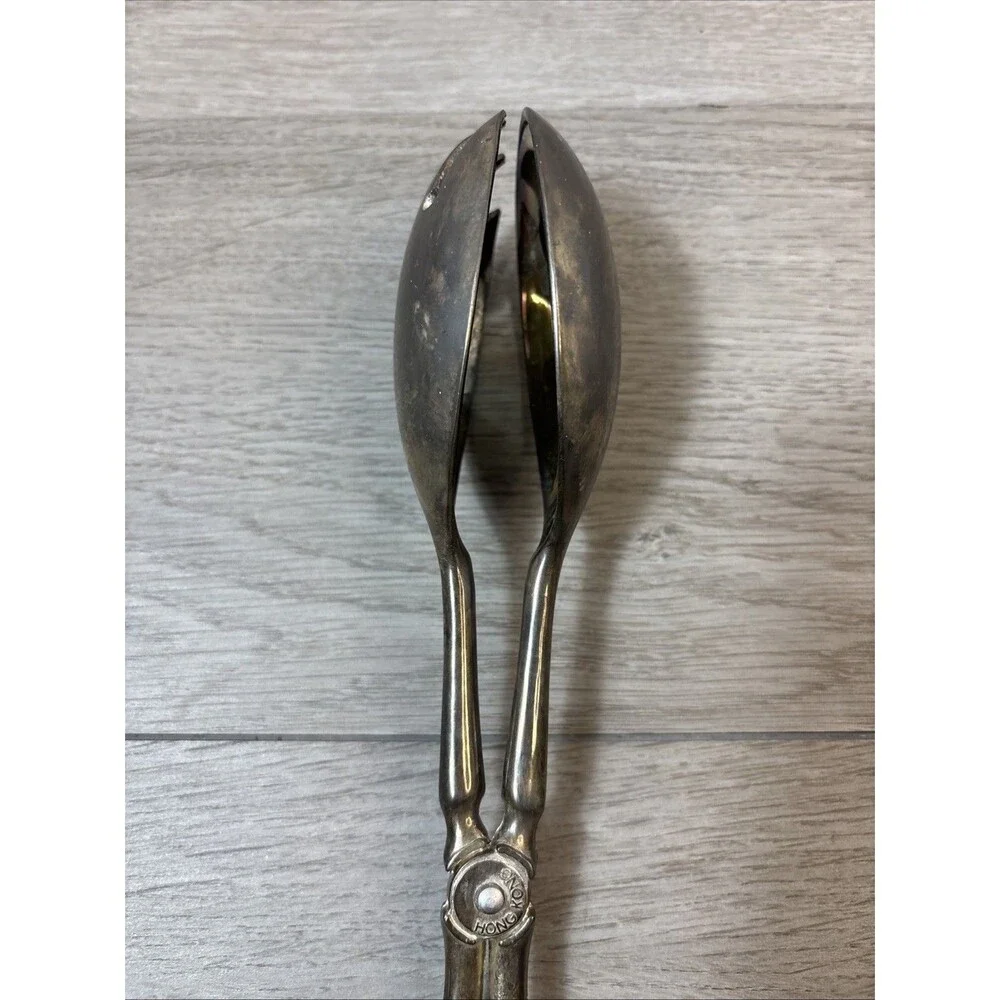 Vintage Serving Spoon Tongs Salad Pasta 10